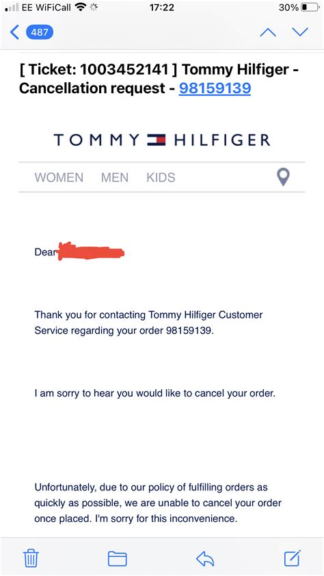 tommy hilfiger customer service number.